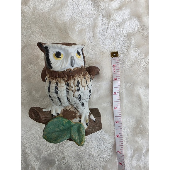 Vintage Homeco Ceramic Owl Figurine Perched on Branch Hand Painted Home Decor - Picture 5 of 9